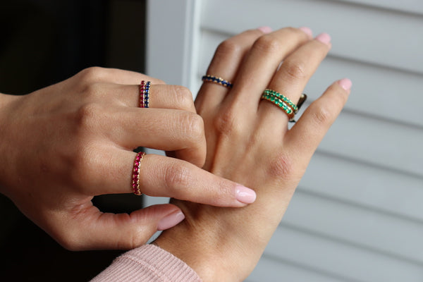 18ct Yellow Gold Ruby Band Ring