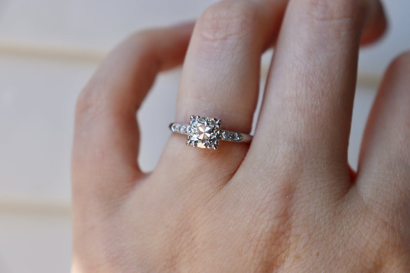 Platinum Old Cut Diamond Solitaire Ring