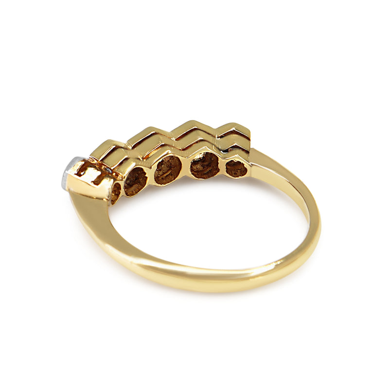 18ct Yellow and White Gold Antique 5 Stone Diamond Ring