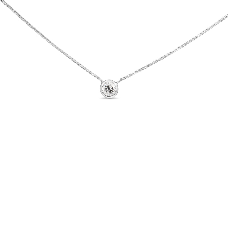 Platinum .32ct Diamond Solitaire Bezel Necklace