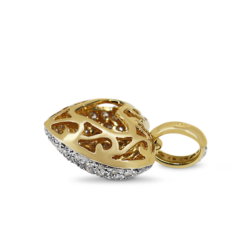 18ct Yellow and White Gold Diamond Pavé Heart Pendant