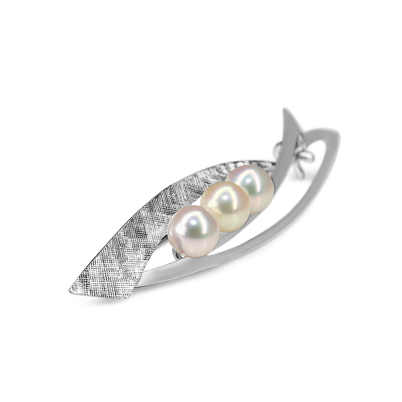 Silver Cultured Pearl Vintage Brooch