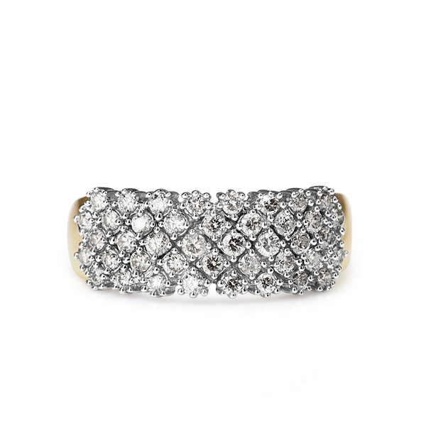 9ct Yellow and White Gold 1.50ct Diamond Band Ring