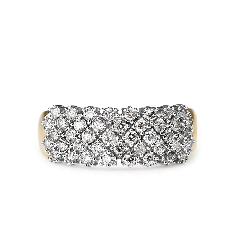 9ct Yellow and White Gold 1.50ct Diamond Band Ring