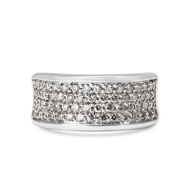 18ct White Gold Diamond Pavé Band Ring