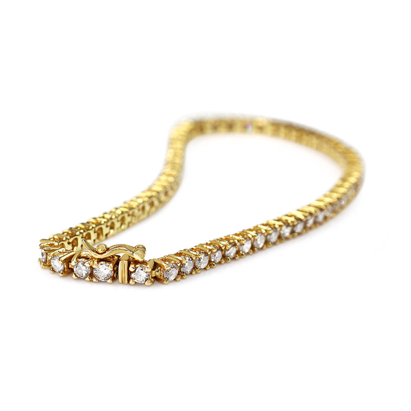 18ct Yellow Gold 3.00ct Diamond Tennis Bracelet