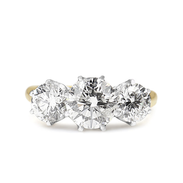 18ct Yellow and White Gold 3 Stone Diamond Ring