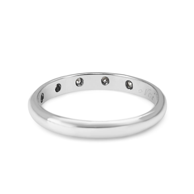 18ct White Gold Rubbed In Diamond Set Band Ring