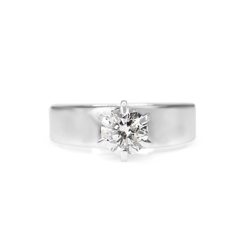 Platinum and 18ct White Gold .60ct Diamond Solitaire Ring