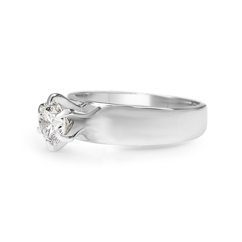 Platinum and 18ct White Gold .60ct Diamond Solitaire Ring