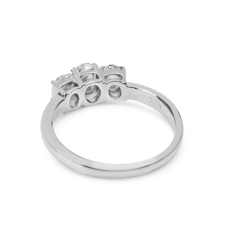 Platinum Oval 3 Stone Diamond Ring