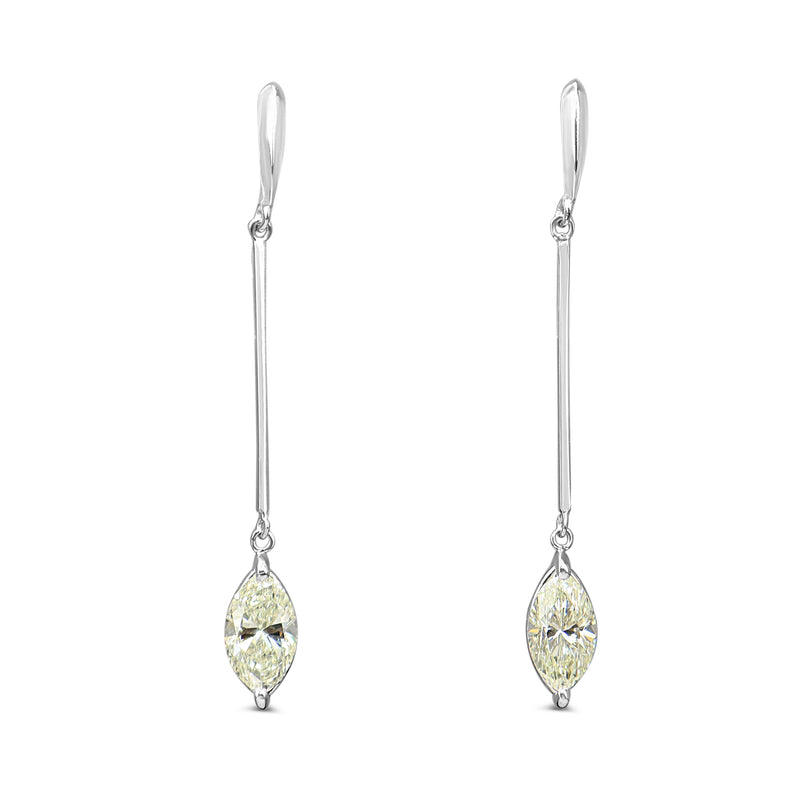 18ct White Gold Marquise Diamond Drop Earrings