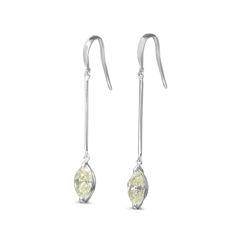 18ct White Gold Marquise Diamond Drop Earrings