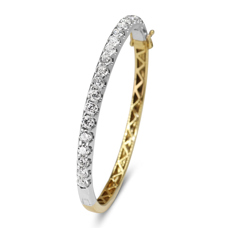 9ct Yellow and White Gold 4.00ct Diamond Bangle