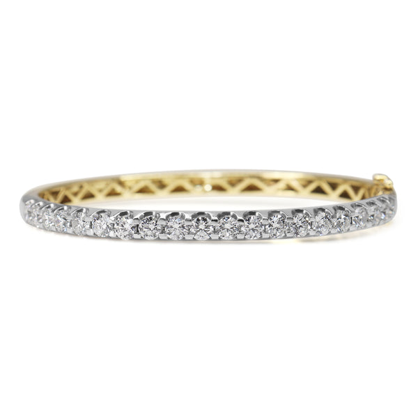 9ct Yellow and White Gold 4.00ct Diamond Bangle