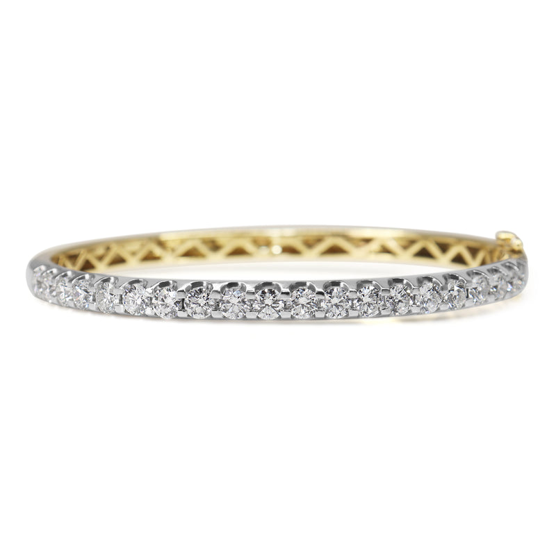 9ct Yellow and White Gold 4.00ct Diamond Bangle