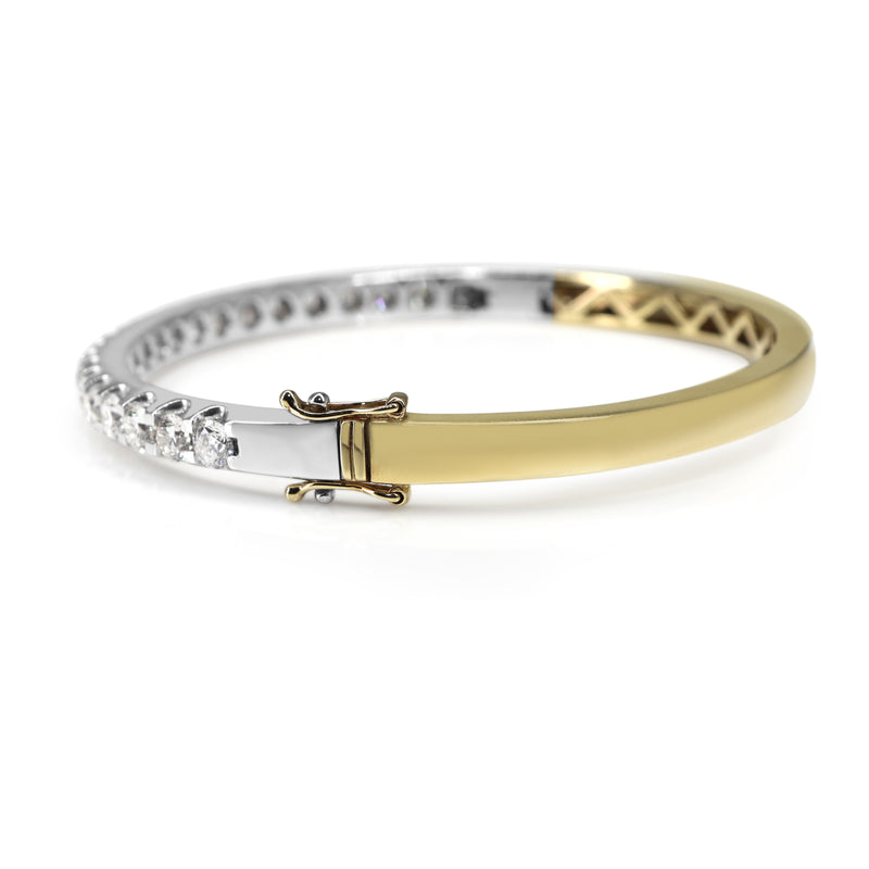 9ct Yellow and White Gold 4.00ct Diamond Bangle