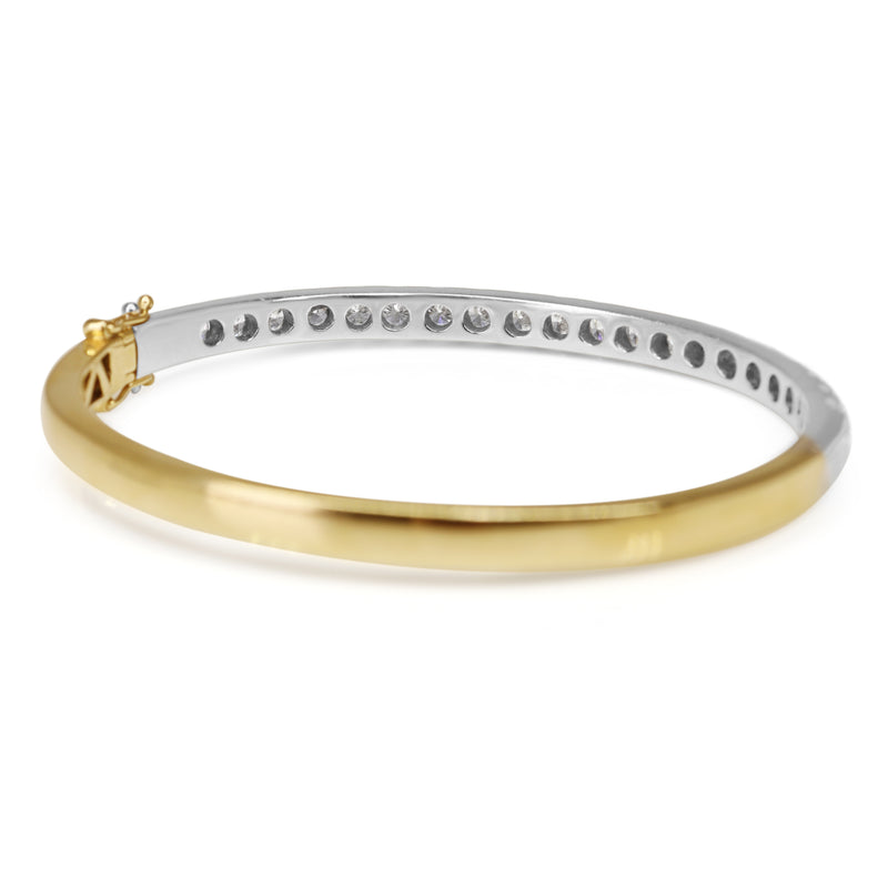 9ct Yellow and White Gold 4.00ct Diamond Bangle