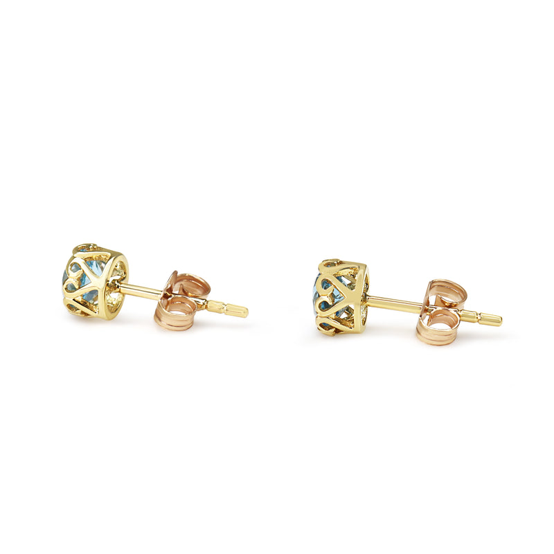 9ct Yellow Gold Topaz Stud Earrings