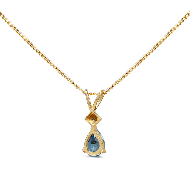 9ct Yellow Gold Topaz and Diamond Necklace