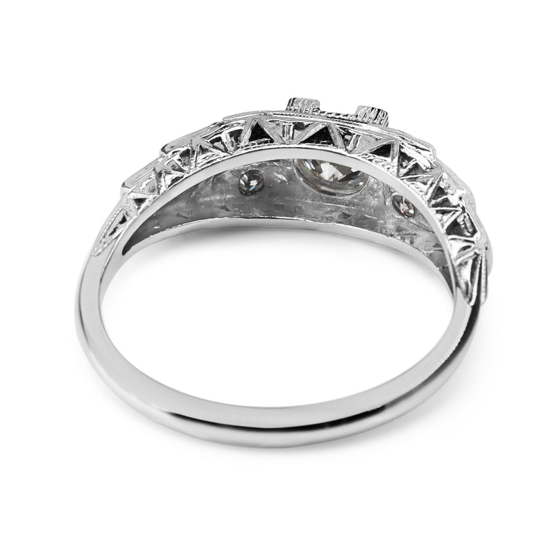Platinum Deco Style Diamond Ring