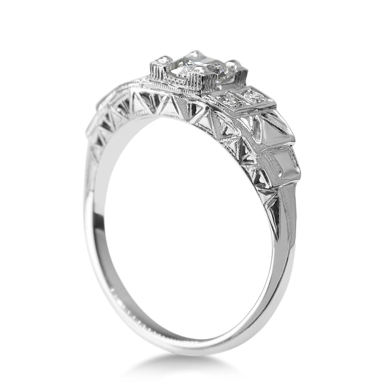 Platinum Deco Style Diamond Ring