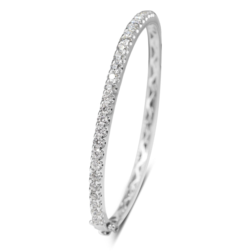 18ct White Gold 2.50ct Diamond Bangle