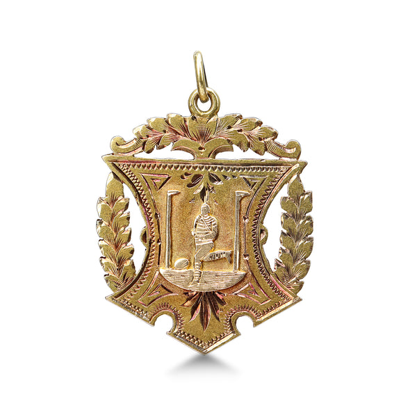 15ct Yellow Gold Antique Medal Sheild Pendant