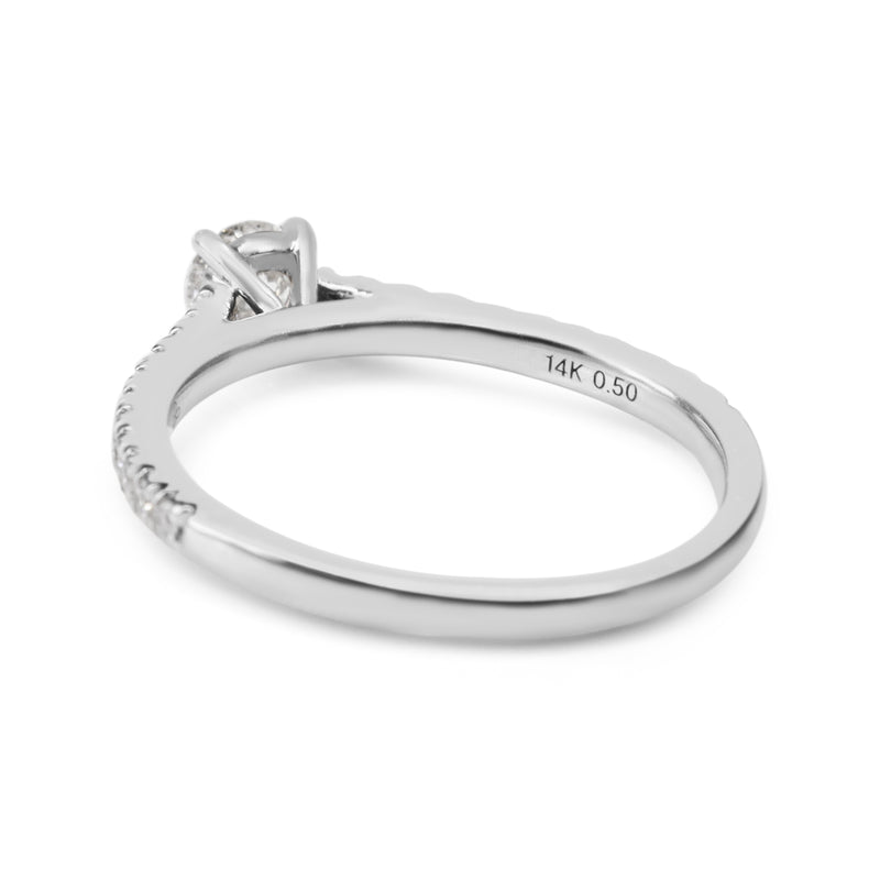 14ct White Gold Diamond Solitaire Ring