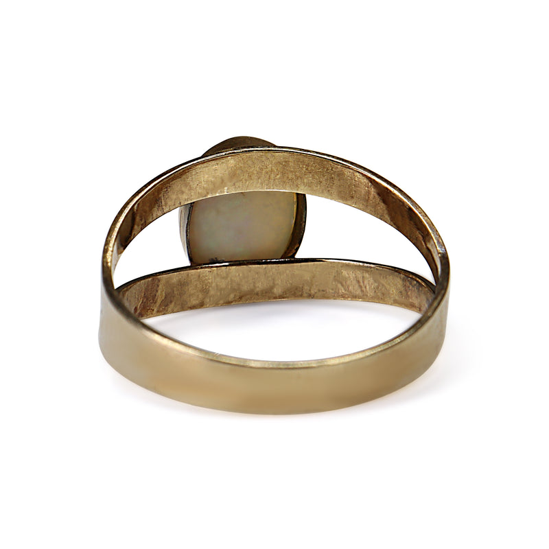 9ct Rose Gold Vintage Opal Split Band Ring