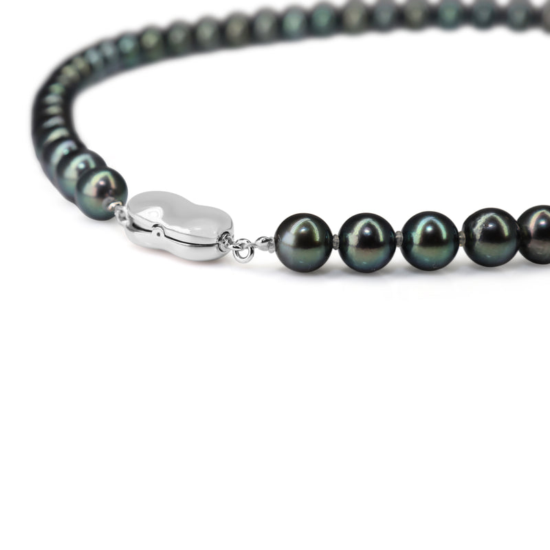 Silver and Akoya 7.5mm Pearl Strand Necklace