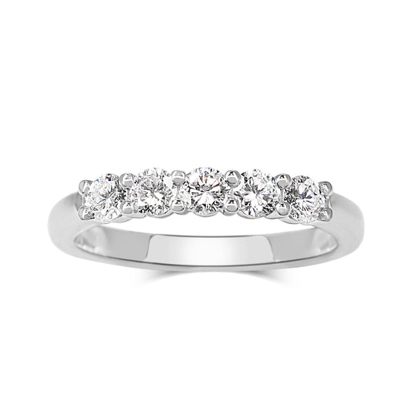 18ct White Gold 5 Stone Diamond Band Ring