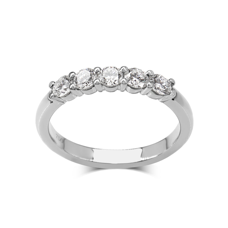 18ct White Gold 5 Stone Diamond Band Ring