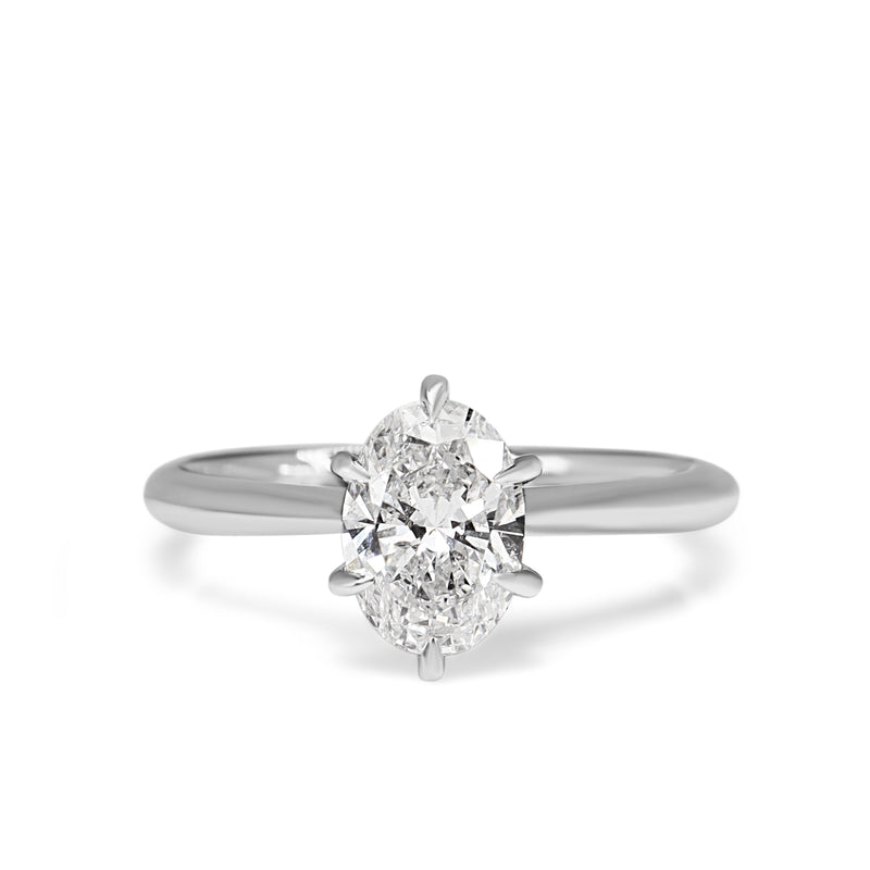 Platinum 6 Claw Oval 1.05ct Diamond Solitaire Ring