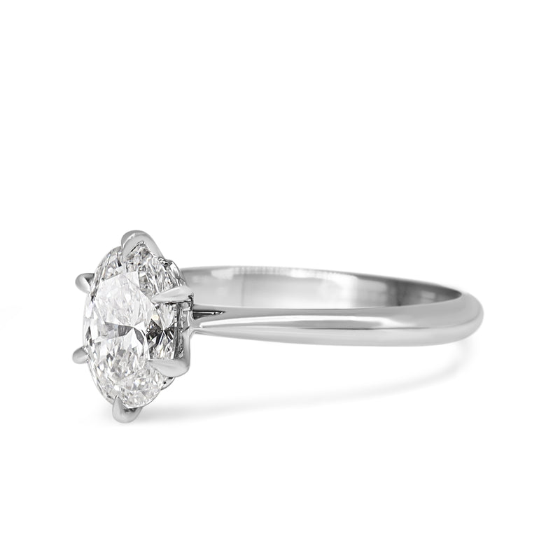 Platinum 6 Claw Oval 1.05ct Diamond Solitaire Ring