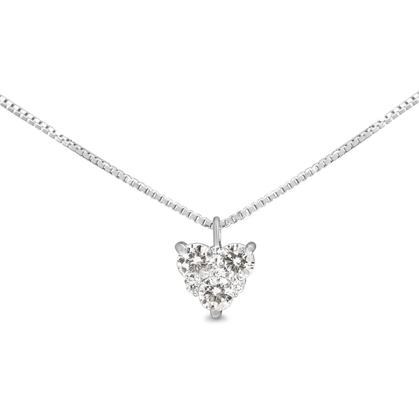 Platinum .50ct Diamond Heart Necklace