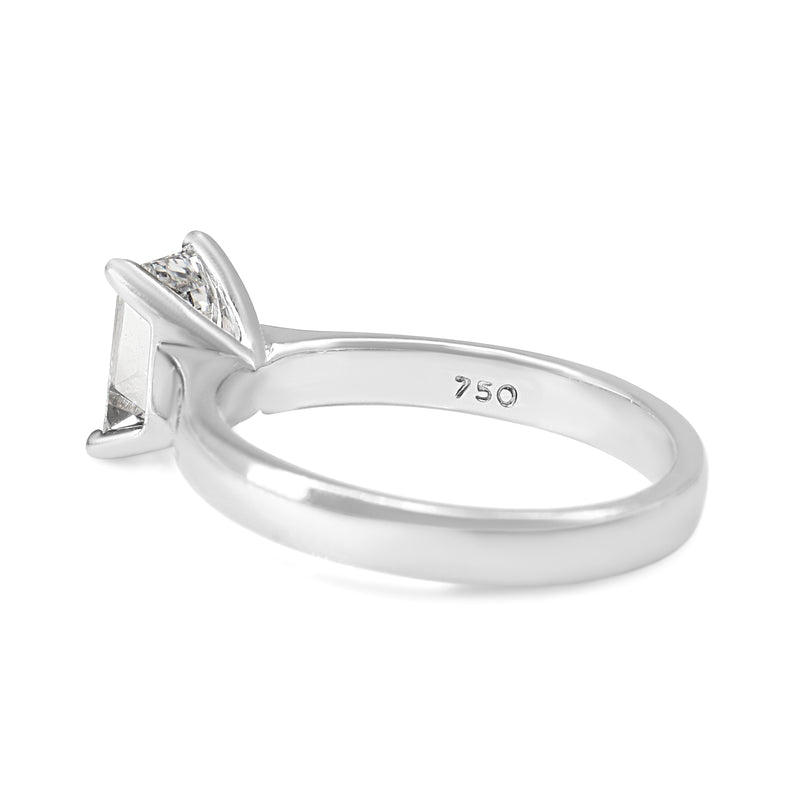 18ct White Gold 1.50ct Emerald Cut Diamond Solitaire Ring