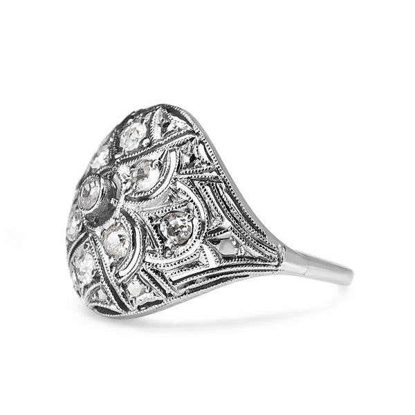 Platinum Art Deco Old Cut Diamond Ring