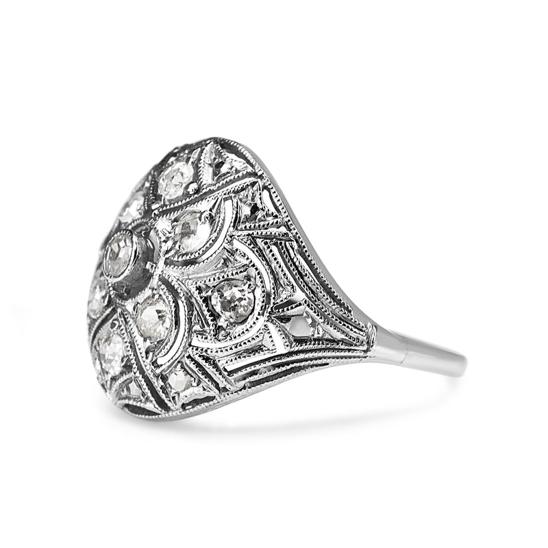 Platinum Art Deco Old Cut Diamond Ring