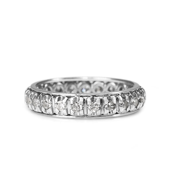Platinum Single Cut Diamond All Round Diamond Band Ring