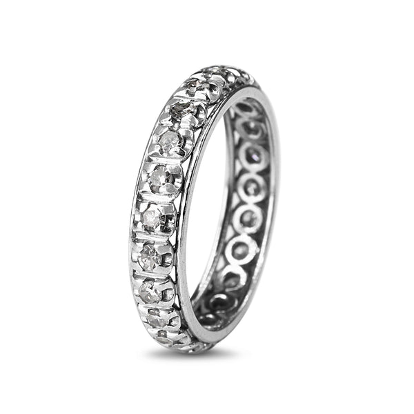 Platinum Single Cut Diamond All Round Diamond Band Ring