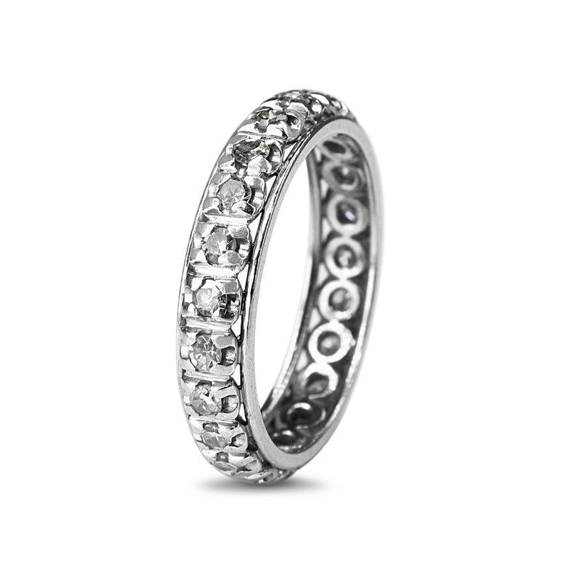 Platinum Single Cut Diamond All Round Diamond Band Ring