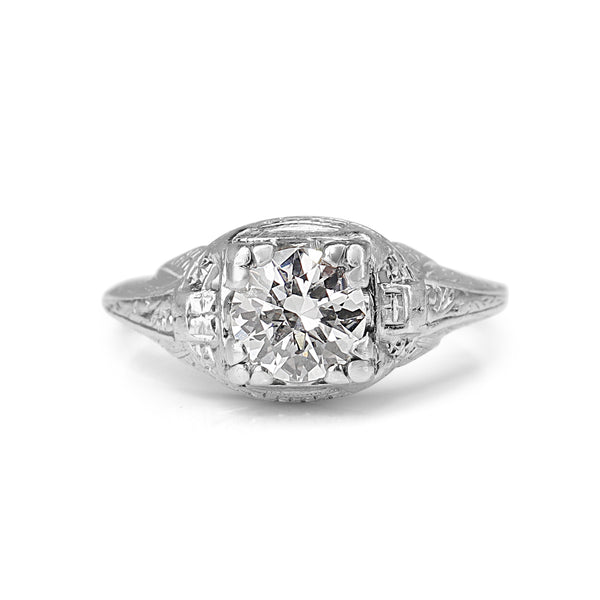 Platinum Old Cut Diamond Vintage Ring