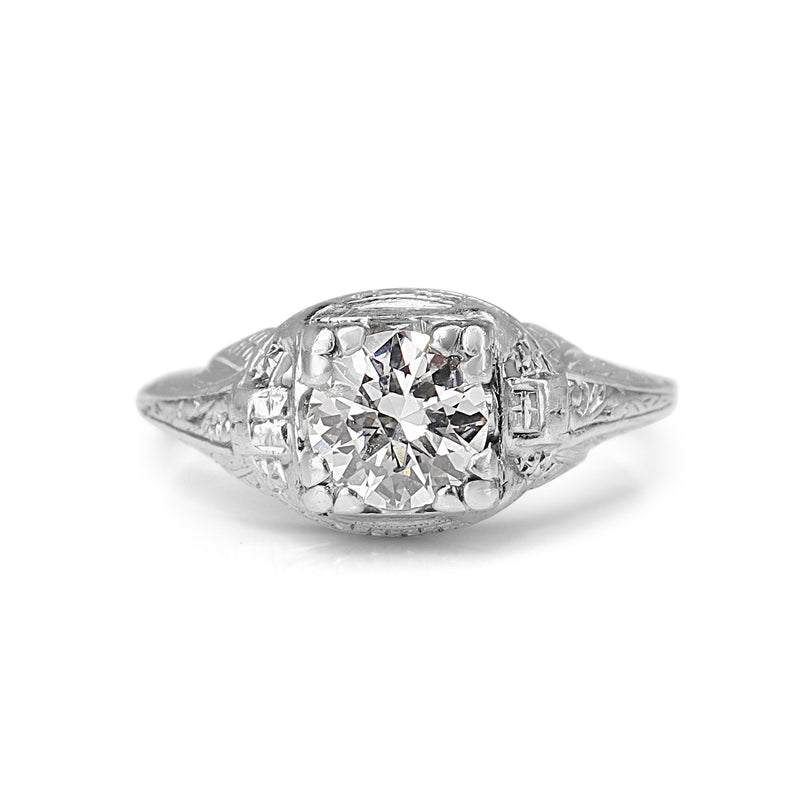 Platinum Old Cut Diamond Vintage Ring
