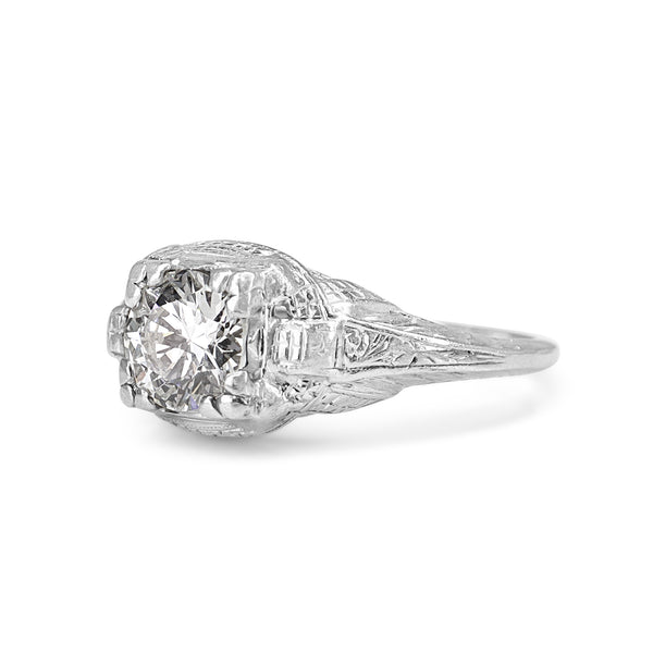 Platinum Old Cut Diamond Vintage Ring