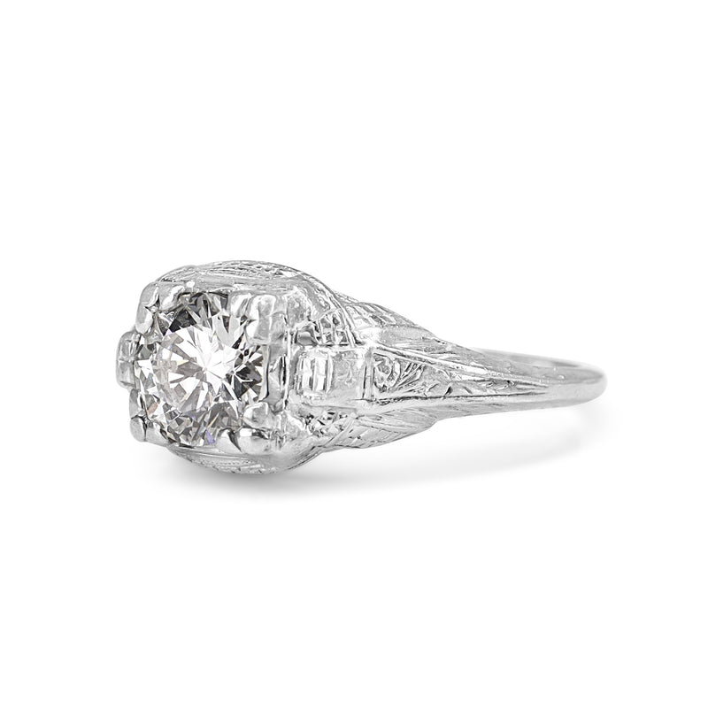 Platinum Old Cut Diamond Vintage Ring