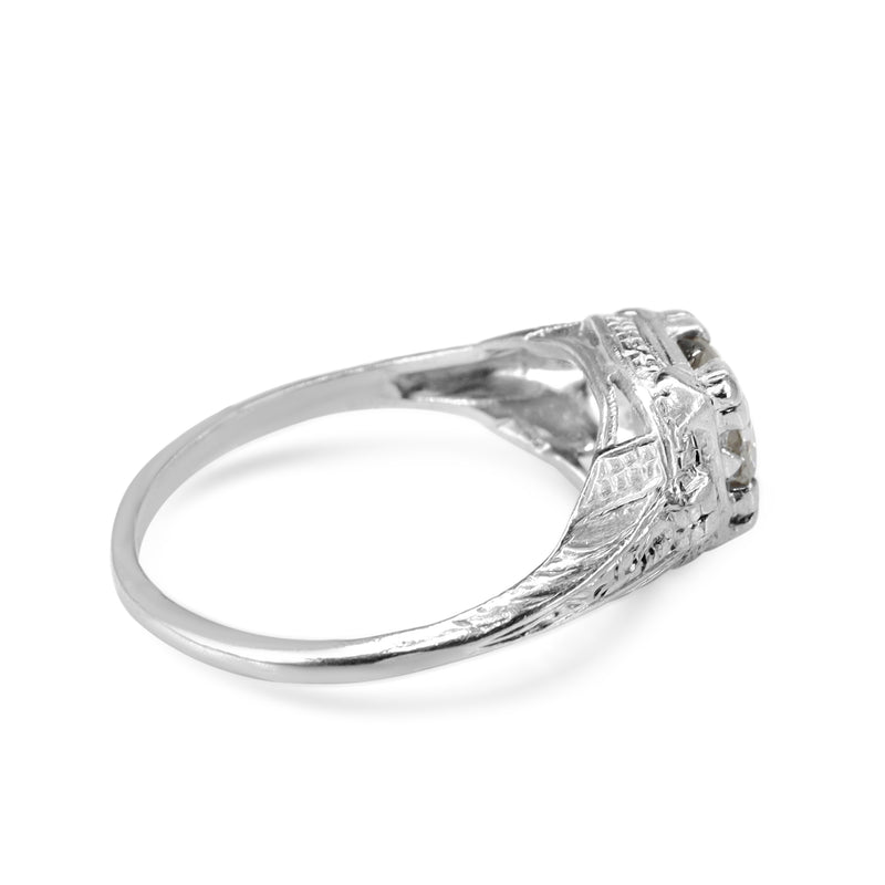 Platinum Old Cut Diamond Vintage Ring
