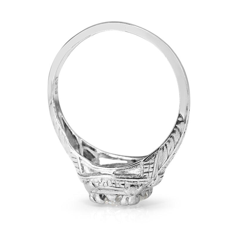 Platinum Old Cut Diamond Vintage Ring