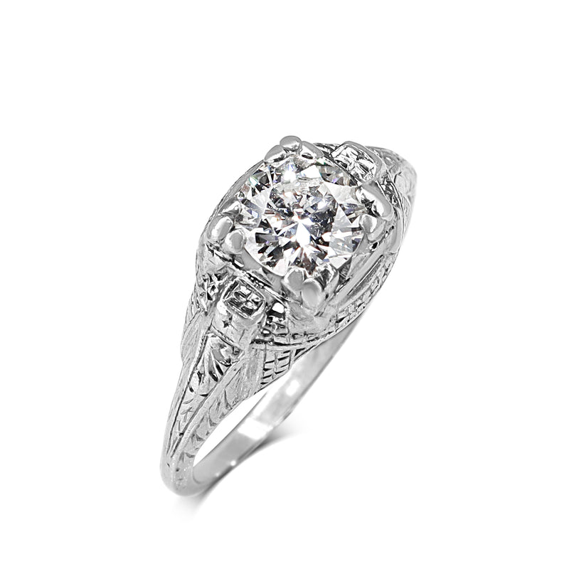 Platinum Old Cut Diamond Vintage Ring