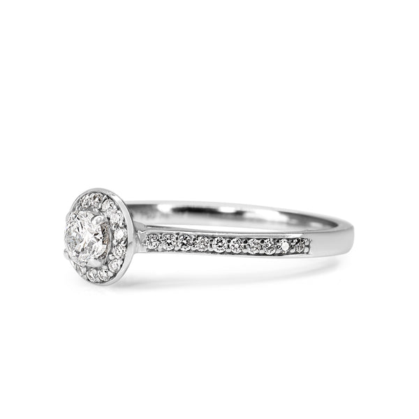 18ct White Gold Diamond Halo Ring